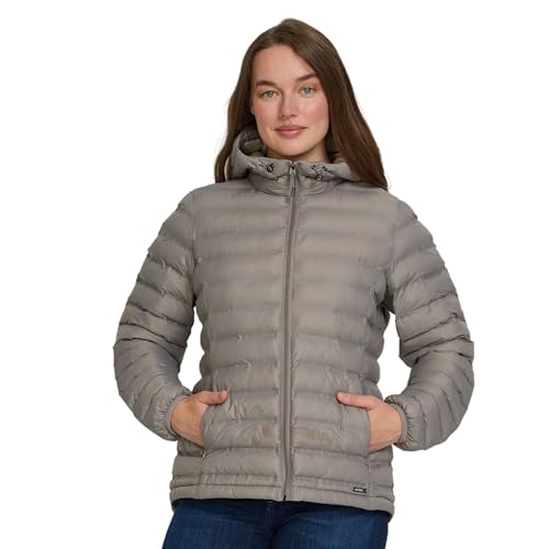 Gerry Packable Puffer Jacket Womens with Hood - Warm Lightweight Travel Full Zip Quilted Womens Puffy Coat for Winter