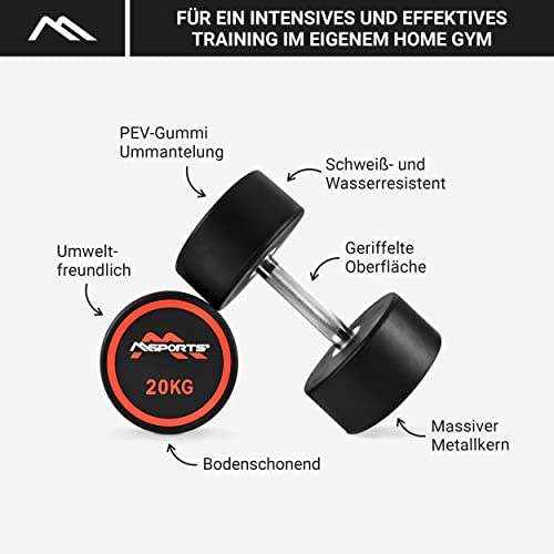 Hantelset MSPORTS Rundhantel 2er Set mit Gummiüberzug