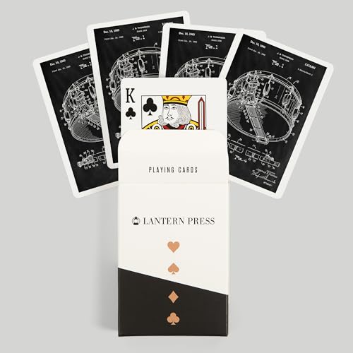 Baraja de 52 cartas de póker Lantern Press Blackboard Patent miniatura 6