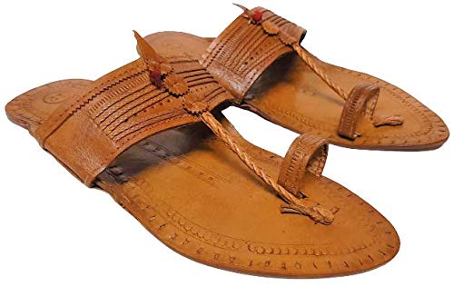 Mens Kolhapuri Chappals | Men Ethnic Leather Kolapuri Footwear MK34_10 tan (B08DKSFZT6) Amazon Price History, Amazon Price Tracker
