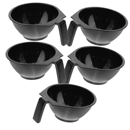 LRXIYODE 5 Pièces Bol de Mélange pour Coloration Cheveux Noir Bol à Teinture DIY pour Salon Coiffure Usage Domestique
