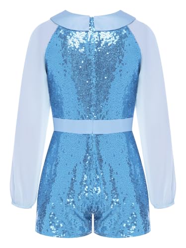 Vestido azul de gala infantil para recital de piano y concurso de belleza (15-16 años) 2