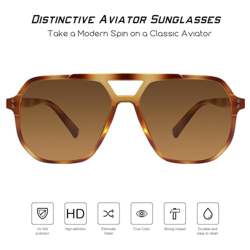 Image of mosanana Oversized Aviator Sunglasses for Women with Polarized Lens MS52243 | Geometric Big Frame, Designed for Daily Outfits, Travel and Fashion Looks