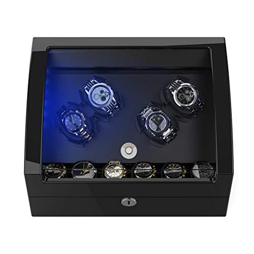 Feiyiyang Watch Box Organizer For Men Automatic Watch Case Watch Winder Turntable Multi-Position Watch Box Storage Box Black Watch Display Boxes #TOP4
