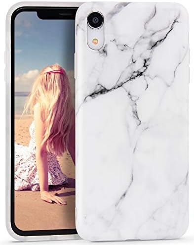 Imikoko iPhone Xr Case, iPhone Xr Marble Case, Slim Soft Flexible TPU Shockproof Protective Case Cover for iPhone Xr 6.1" (White)