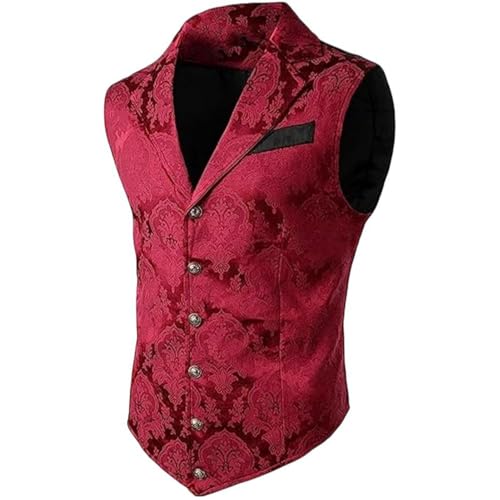 Chaleco formal ajustado estilo vintage con solapa chaleco de sastrería para caballero