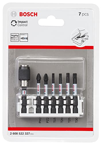 Bosch Professional 7Pcs. Screwdriver Bit Set (Impact Control, T/Pz/Ph Bits, Length 25Mm, Universal Holder Quick Release, Pick And Click, Accessory Impact Drill) #TOP1