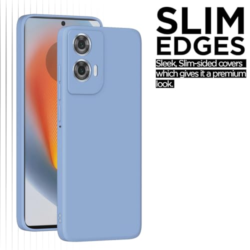 Image of Pikkme Back Cover for Motorola Moto Edge 50 Fusion 5G / Motorola Moto G96 5G | Slim Soft Matte Silicone Cover with Camera Protection & Shockproof Bumper Case (Aqua Blue)