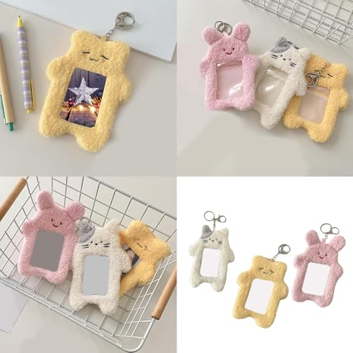 Cartoon Plush Card Holder Plush Animal Card Covers Card Sleeves Photo Card Holder Photocard Holder Keychain Bag Charm2