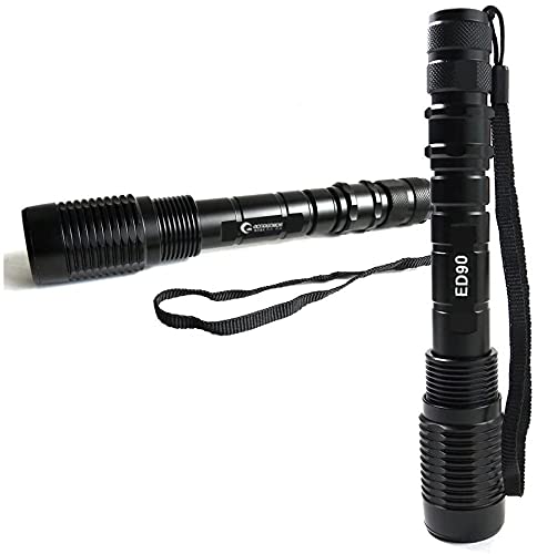 GOODGOODS LED Lights ライト 充電式 懐中電灯 フラッシュライト flashlight 1800LM 5モード ズーム無段階 灯火採集 ハンディライト 犬の散歩 トレッキング サバゲー夜戦 夜釣り ED90
