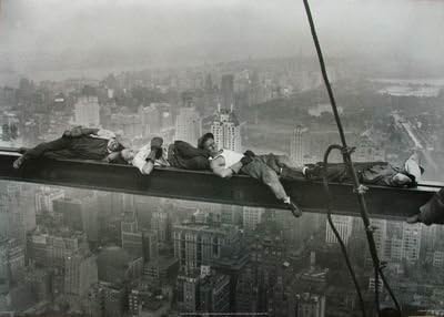 New York Lunchtime Steelworkers Asleep MINI A2 PAPER POSTER