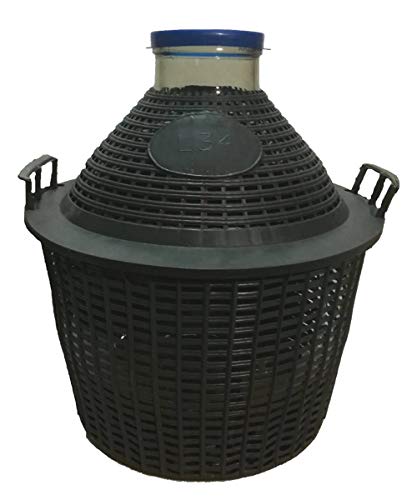 Miniatura 2 de Buyglass Damigiana 34 Litros Boca Ancha Con Cesta De Plástico Con Tapón