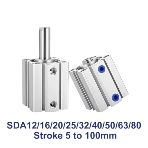 Cilindro neumático compacto SDA 16 con carrera de 30mm y doble actuación 3