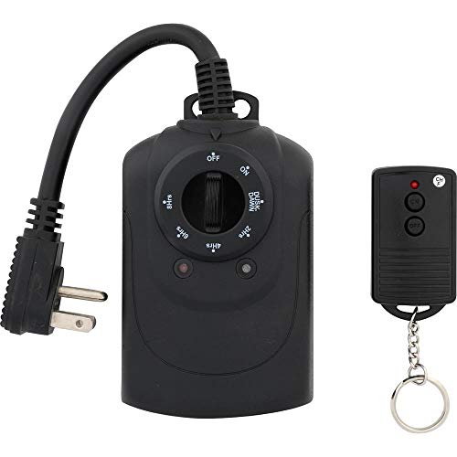 Westek Tm21Dolb Outdoor Photocell Timer With Wireless Remote, 2-Outlet Grounded, Black #TOP6