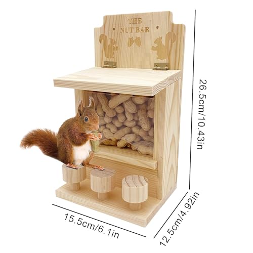 Station d'alimentation pour écureuils avec 3 tabourets en bois - 6