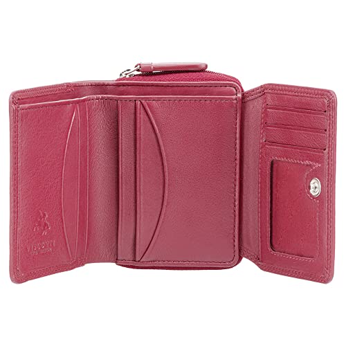 Visconti Heritage -30 Soft and Light Small Leather Trifold Wallet (Red)2