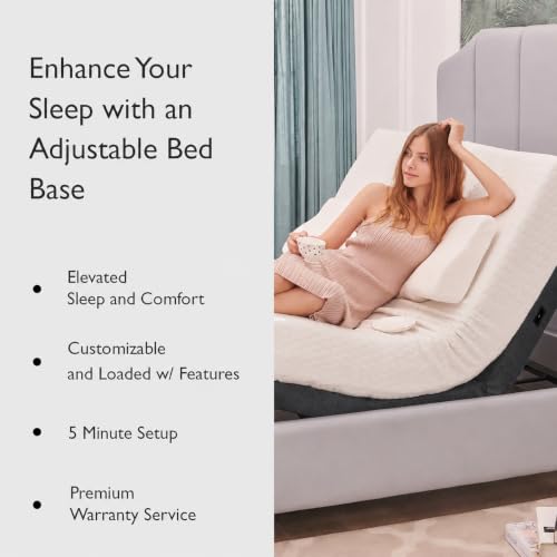 Image of Irvine Home Collection King Adjustable Bed Base with 10 Inch Gel Memory Foam Sleep System - Dual Massage - USB Ports - Zero Gravity - Underbed Light - Wireless Remote - Zero Clearance