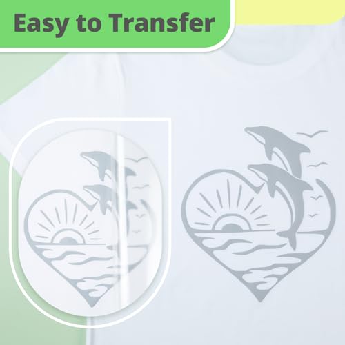 Image of HTVRONT Grey HTV Vinyl Roll - 12 inch x 10ft Grey Iron on Vinyl for All Cutter Machine & Silhouette Cameo, Heat Transfer Vinyl Rolls for t Shirts - Easy to Cut & Weed for Heat Vinyl Design