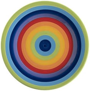 Windhorse Rainbow Striped Ceramic 18cm Side Plate (Small) (1 Plate)