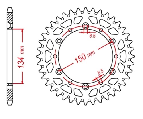 Pignon couronne arrière moto 520 39T compatible Kawasaki KLX250R KLX250SR