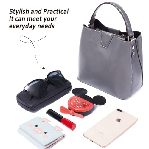 BOYATU Genuine Leather Bucket Bag for Women: Trendy Designer Satchel Crossbody Purse - Casual Top-Handle Handbags for Commute4