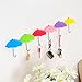 Ganchos de Pared para Llaves,6 Pack Adhesivos Perchero de Pared Paraguas Colores Autoadhesivo Ganchos Colgador Pared sin Agujeros Decorativo Soporte de Llave para Baños Cocina Armarios
