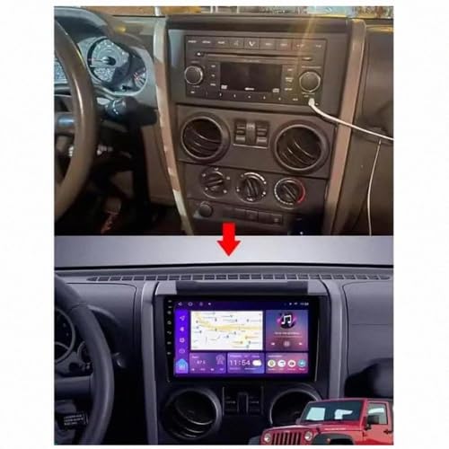 Radio coche 2 DIN con Android Auto y GPS para Jeep Wrangler 2009 2