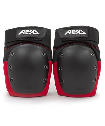 REKD Ramp Knee Pads Rodilleras Skateboard Unisex Adulto, Black/Red, L Cover