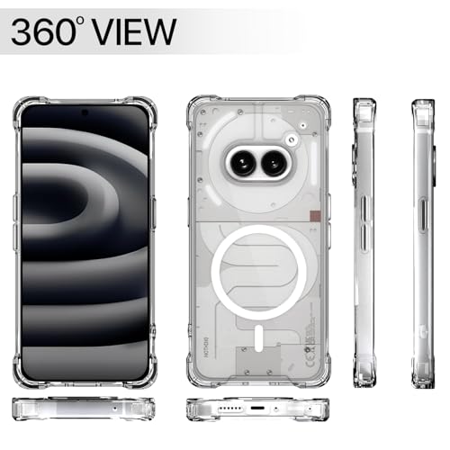 Image of Amazon Basics Back Cover for Nothing Phone 2A / Nothing Phone 2A Plus Mag-Safe Shockproof PC + TPU Protective Case Magnetic Support Bumper Case (Transparent Mag-Safe)
