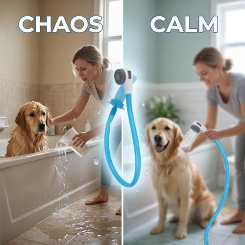 Kit fixation tuyau douche silicone pour laver un chien sans fuite d'eau - 5