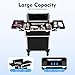 KHROOLT Professional Rolling Makeup Case with Retractable Handle, Aluminum Alloy Cosmetic Organizer with Locks & Wheels, Large Capacity Beauty Travel Case for Makeup Artists, Black
