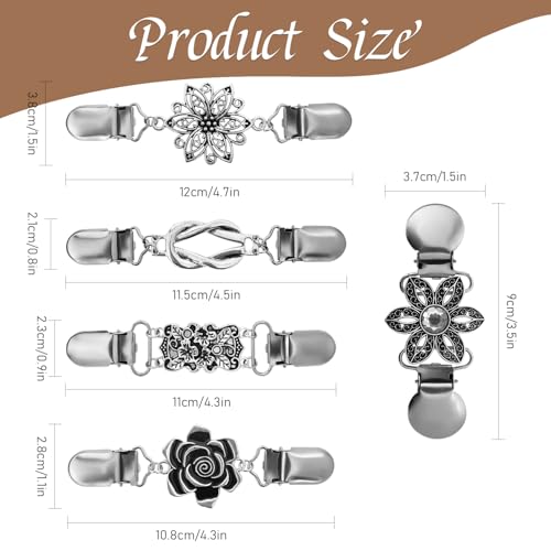 Image of CLINTT Exquisite Retro Sweater Twirl Clips, Cape Cloak Fasteners for Dresses, Stylish Cardigan Clips