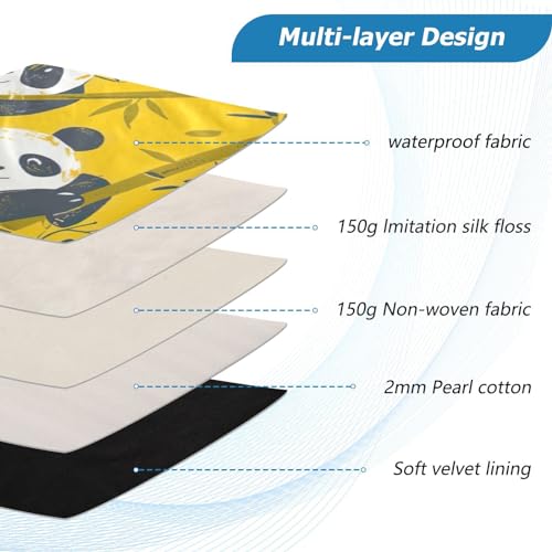 Funda para Laptop 13-14 pulgadas Impermeable Amarilla con Pandas miniatura 4