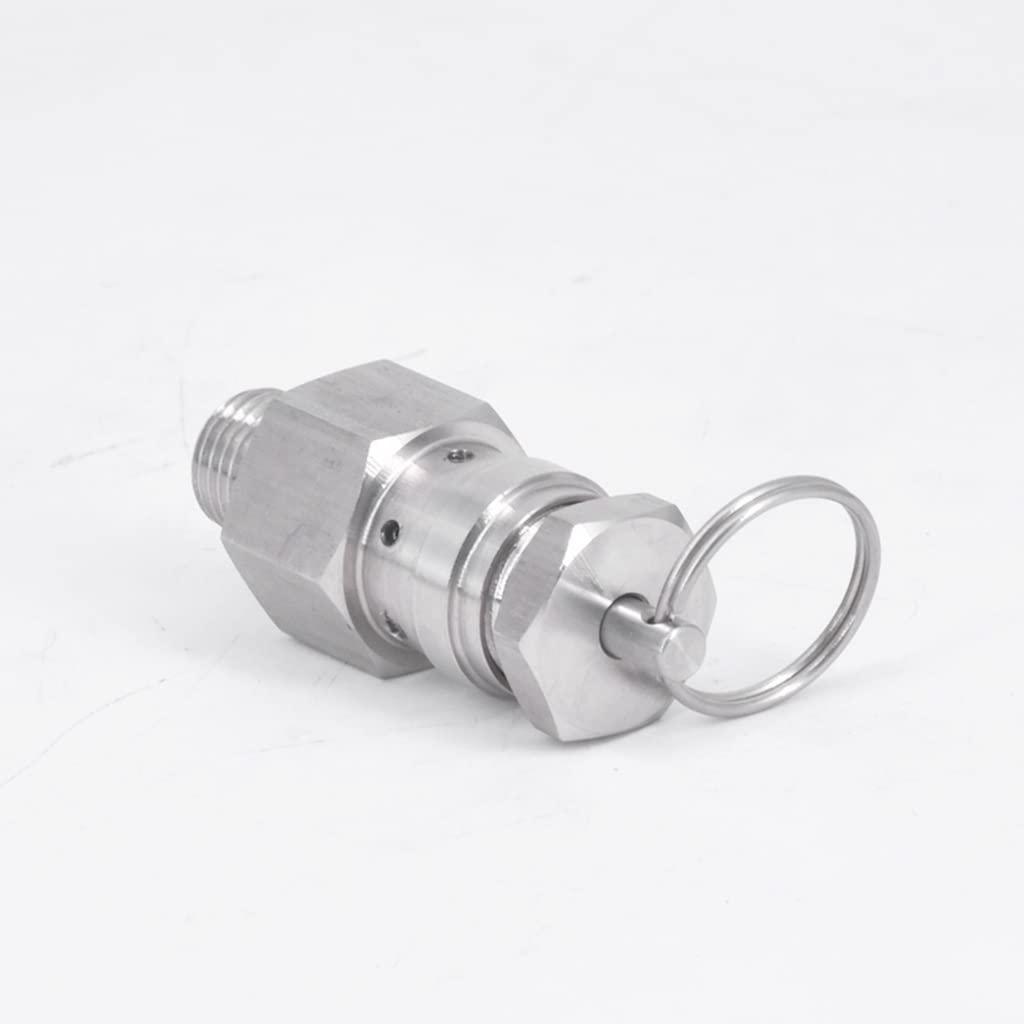 Válvula de Seguridad de Alivio de presión de liberación de Aire Ajustable Sanitaria de 1/4" NPT SUS304, for válvulas de compresor de Cerveza casera(0.1 Mpa)
