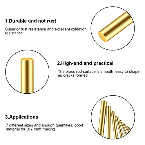 Dywishkey DYWISHKEY---TONGTIAO---24P Brass Round Rods Bar Assorted thumb #3