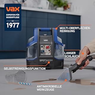 Vax SpotWash Duo Fleckenreiniger – Teppich- und Polsterreiniger Gerät mit Haustier-Aufsatz, Zubehör für die tägliche Reinigung, Multi-Oberflächen-Düsen und Reinigungslösung