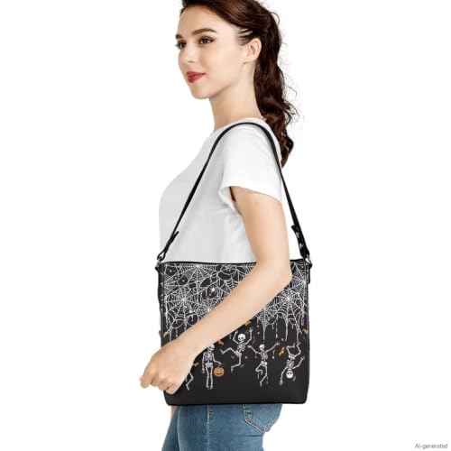 Image of HUGS IDEA Boho Bags for Women Leather Handbag Shoulder Bucket Crossbody Purse