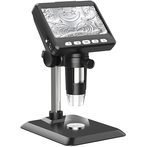 Coin Microscope - Ashfly Digital Microscope 500X, 1080P Microscope for Adult with 8 Adjustable LED Lights, PC View, Compatible with MacOS Windows Cover