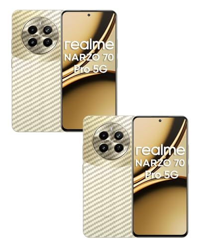 Image of (Pack of 2) Compatible with Skin Sticker /Vinyl wrap /Protective Film Mobile Back Skin Carbon Fiber 3D Transparent by Candeal Mizhan(Only Back) (Realme, Realme Narzo 70 Pro 5G)