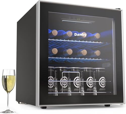 Image of Danby USA 55 L Inverter Toughened Glass Door Mini Fridge /Wine Chiller with LED Interior Light & Touch Control for Indian Home Bars & Rooms with 1 Year Warranty