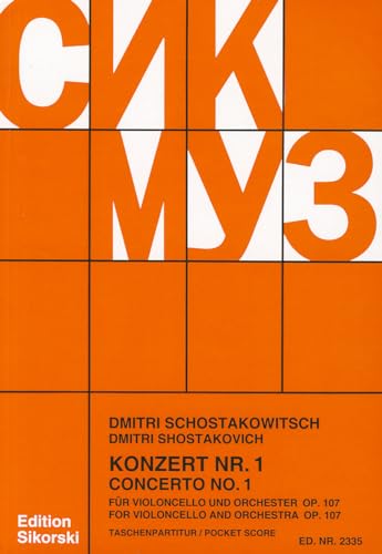 Konzert NR. 1 Fur Violoncello und Orchester OP. 107/ Concerto No. 1 for Cello and Orchestra OP. 107
