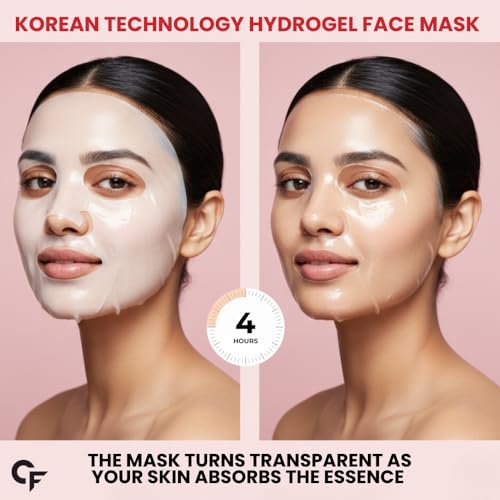 Image of Carbamide Forte Bio Collagen Mask | Collagen Mask Overnight | Sheet Mask | Korean Glass Skin Overnight Hydrogel Face Mask Sheets for Deep Hydration, Pore Minimizing, Firming & Moisturizing | Paraben-Free | For All Skin Types | 1 Piece - 35g