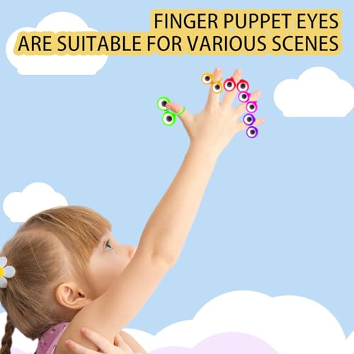 Felly 100PCS Augen Finger Spielzeug, Farbe Eye Ring Fingerpuppen Haben Spielen für Kinder, Pädagogisches Fingerspielzeug, Glubschaugen Parteibevorzugung, Party Taschen für Kindergeburtstags Halloween