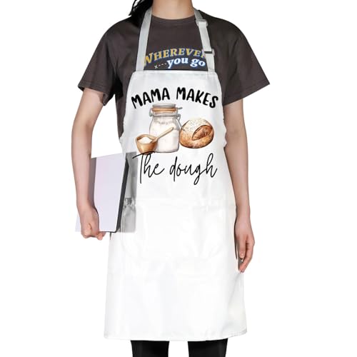 JNIAP Bread Baking Apron Bread Baker Aprons i Loaf Sourdough Baking Mom Gifts Baking Master Apron (Mama Makes Dough)