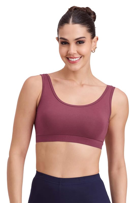 poojaragenee Pooja Ragenee Low Impact Slip-on Sports Bra for Women -Cotton Elastane - Non-Padded, Non-Wired & High Coverage (Pack of 1)-picture-46