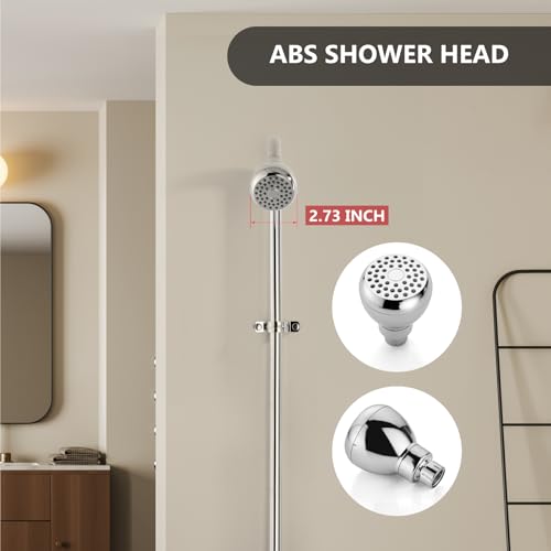 Kit de conversión de bañera a ducha con barra vertical y cabezal de ducha, cromo pulido | Barra vertical de acero inoxidable SUS304 de 70 pulgadas, cabezal giratorio 360°, grifo diverter para bañera, montaje en pared miniatura 2
