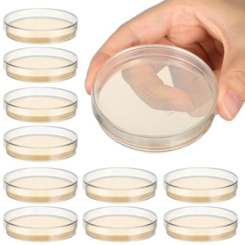 COSMEVIVI 10 Plaques D'Agar Pré-Coulées Boîte De Petri Pré-Coulée Matériel Pour Expériences Scientifiques Fournitures De Laboratoire Pour Projets Stem Et Cours De Sciences