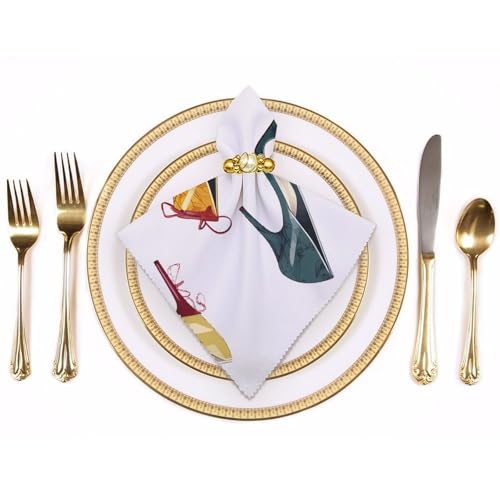 Servilletas de Tela Reutilizables Blancas Cuadradas 4 Piezas miniatura 3