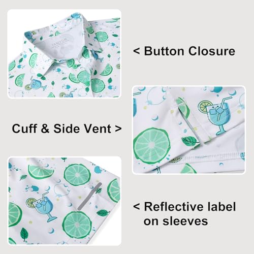 Image of Golf Shirts for Men - Dry Fit Moisture Wicking Short Sleeve Performance Sport Casual Striped Collared Mens Polo Shirt