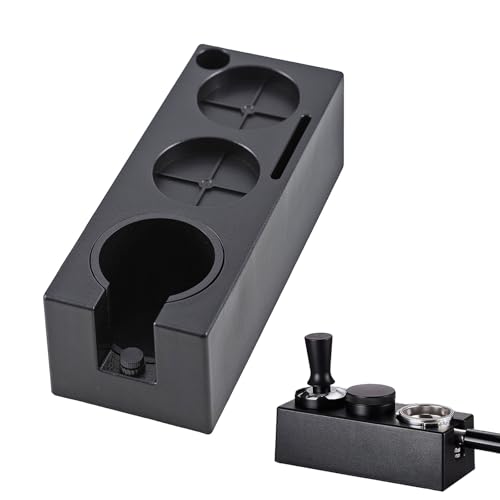 Aquafix タンパースタンド エスプレッソ タンパーマット ABS製 ポルタフィルターホルダー エスプレッソ用タンパーベース 耐久性がある お手入れ簡単 滑り止め底付き 多機能タンパー収納スタンド 家庭/カフェ/オフィス用（51/53/58MM ）